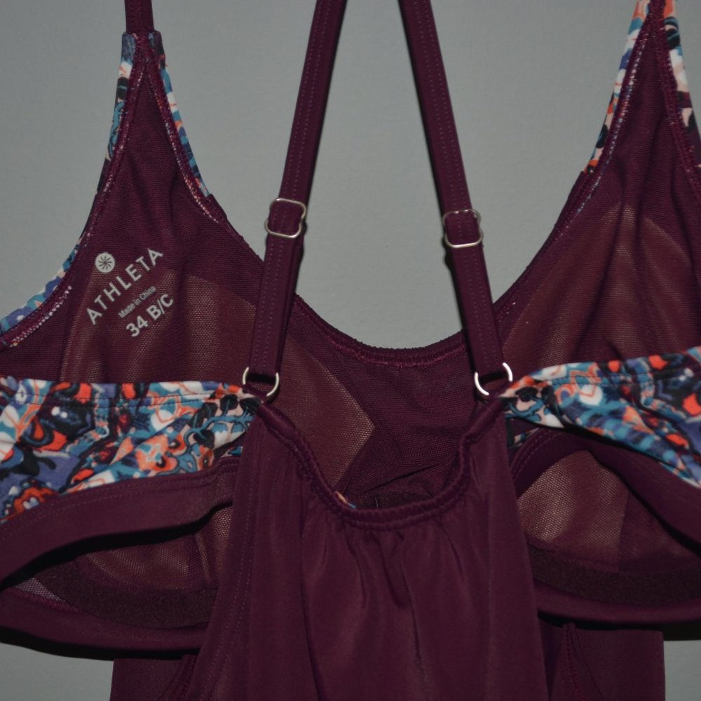 Athleta Plum Swim Cover-Up with Floral Trim - Picture 5 of 9